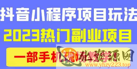 抖音小程序9.0新技巧，2023热门副业项目，动动手指轻松变现