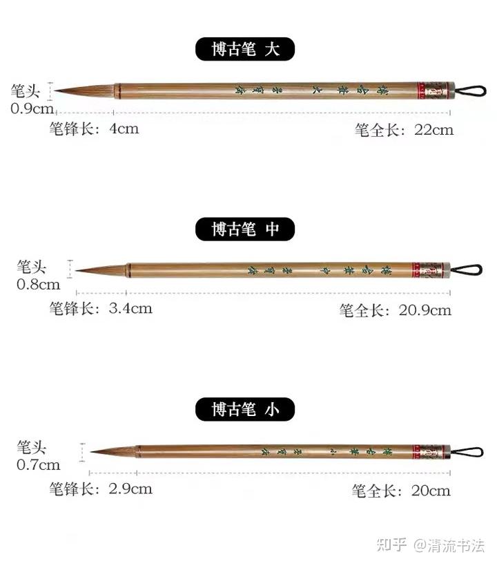 毛笔的大小尺寸怎样区分与所写字体的关系是什么