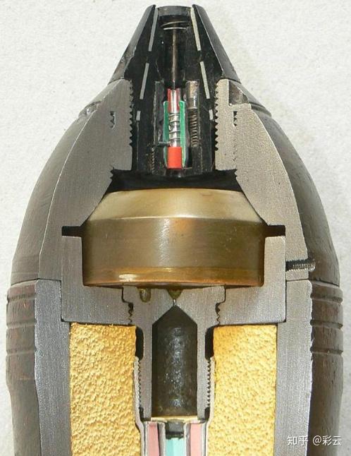 榴弹落地后触发引信,引信先爆炸,把榴弹弹起3-5米,榴弹弹体飞在空中的