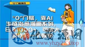 “0”门槛，靠AI生成治愈漫画系列，日入1000+，可放大操作的一个教学