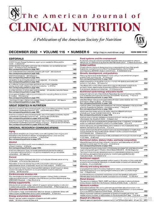 国际期刊推荐:AMERICAN JOURNAL OF CLINICAL NUTRITION - 知乎