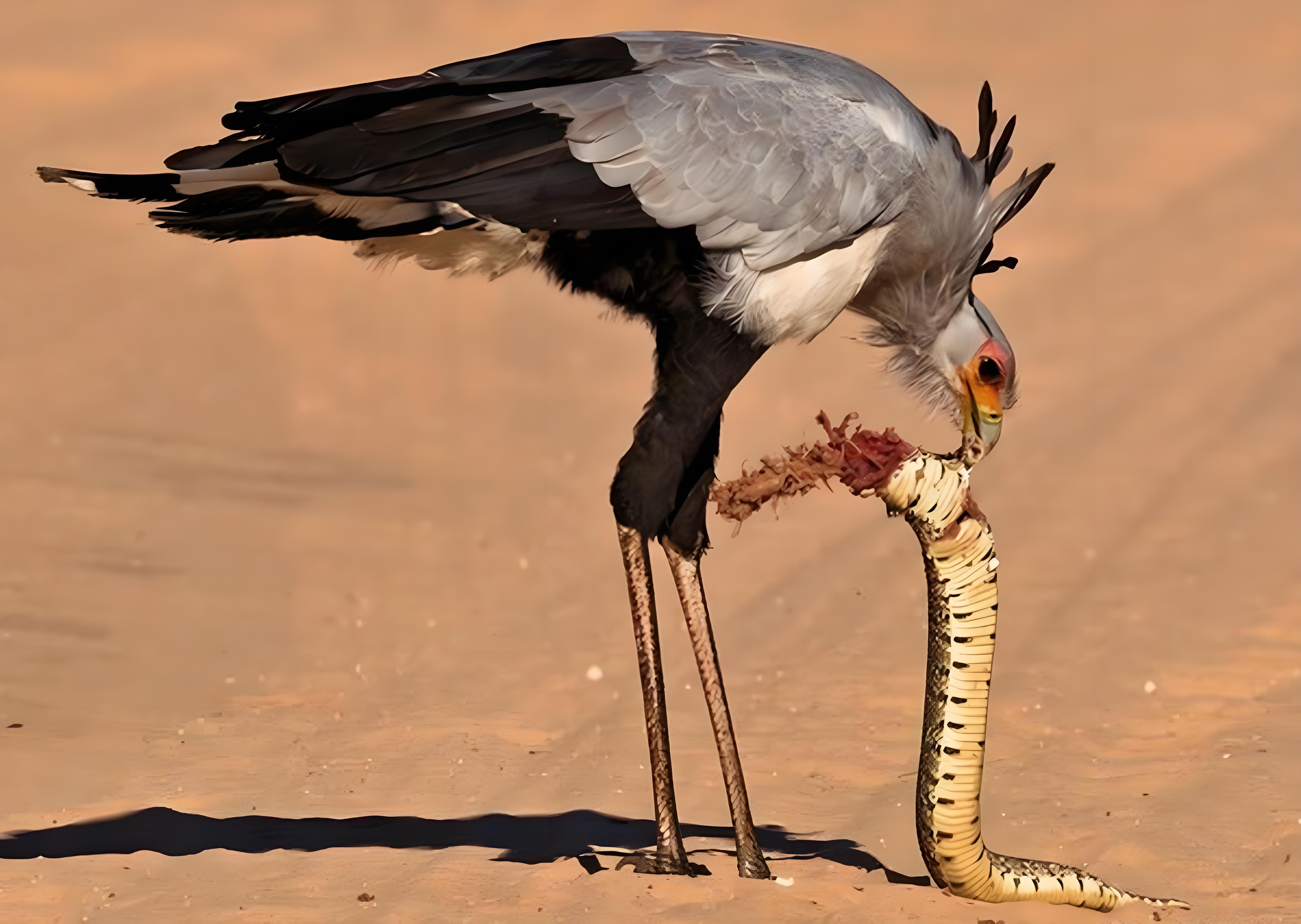 镜蛇大战蛇鹫,眼镜蛇用毒液射向蛇鹫,蛇鹫会中毒身亡吗?