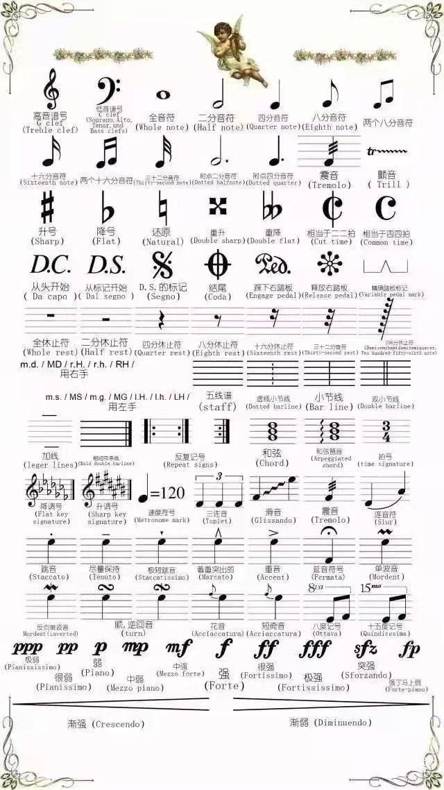 想学五线谱 收藏这个超实用攻略吧 中英文对照 知乎