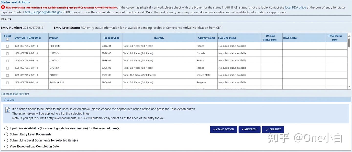 Entry Summary Status 【美国进口清关】FDA 进口贸易辅助通信系统 ITACS 及 Entry 状态查询介绍 - 知乎