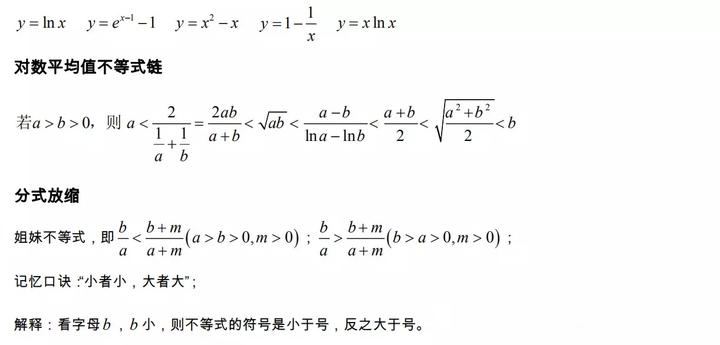 高考数学“手中宝”！常用放缩公式+放缩函数图象，打印贴墙上！ - 知乎