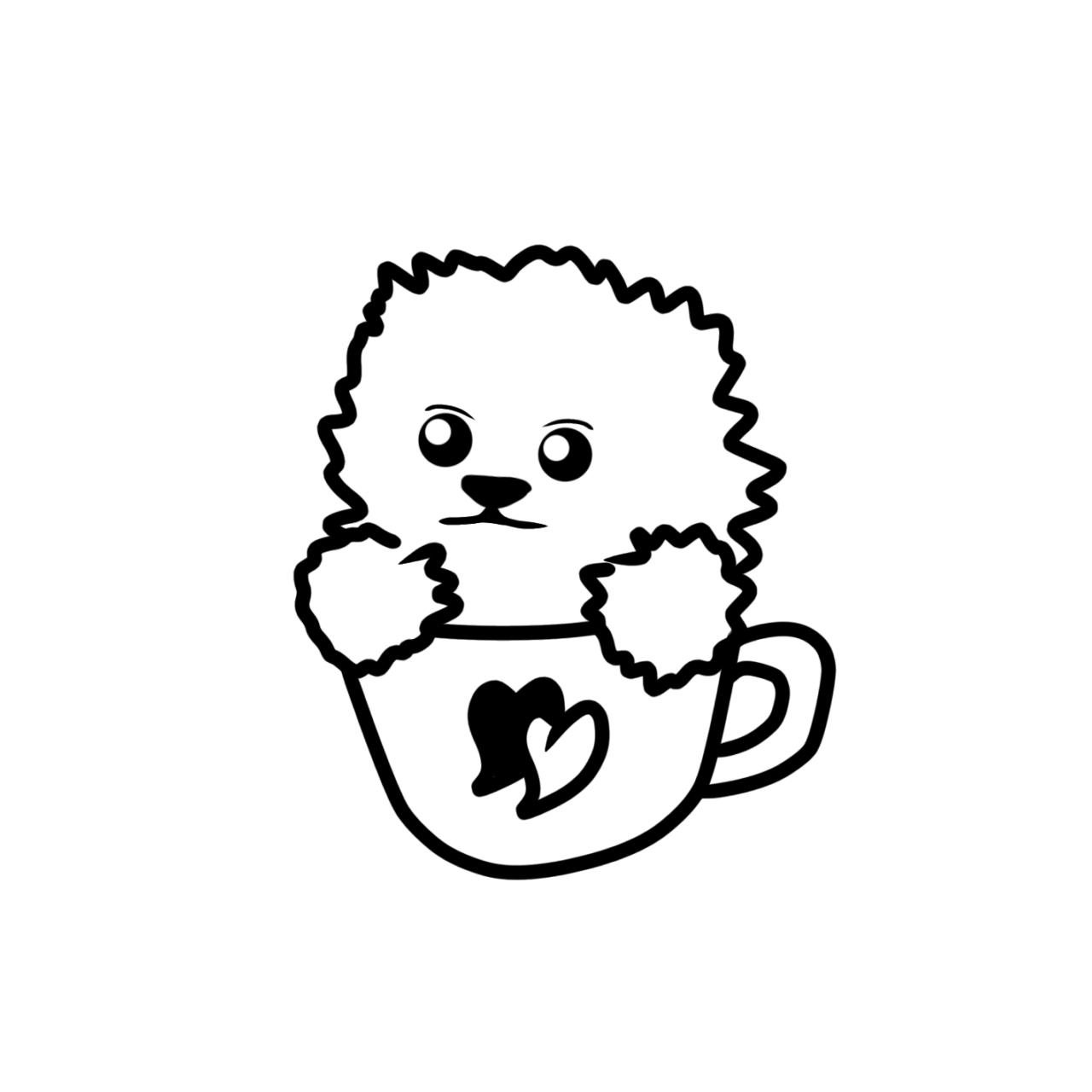 怎么画茶杯犬简笔画?