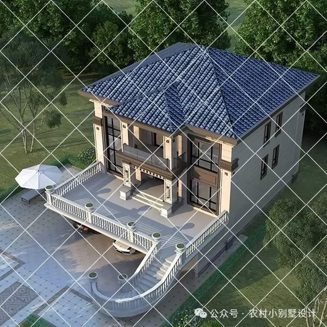 农村惊现神级别墅，30套一层架空带露台新中式自建房， 别墅天花板 - 知乎