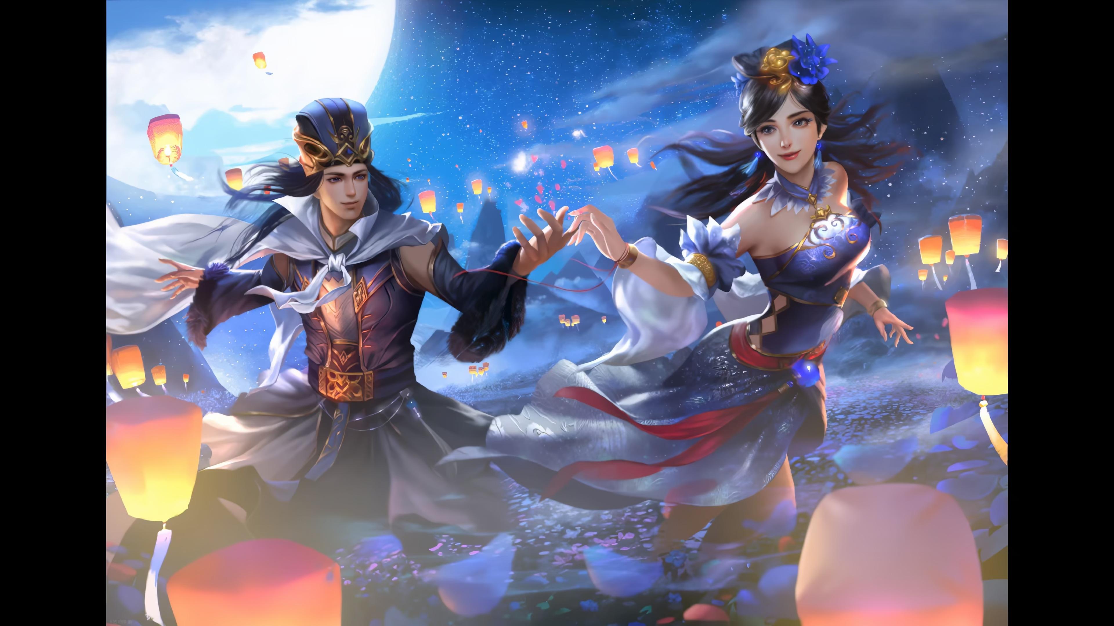 4k120月夜逐华司马懿张春华修复动态壁纸三国杀