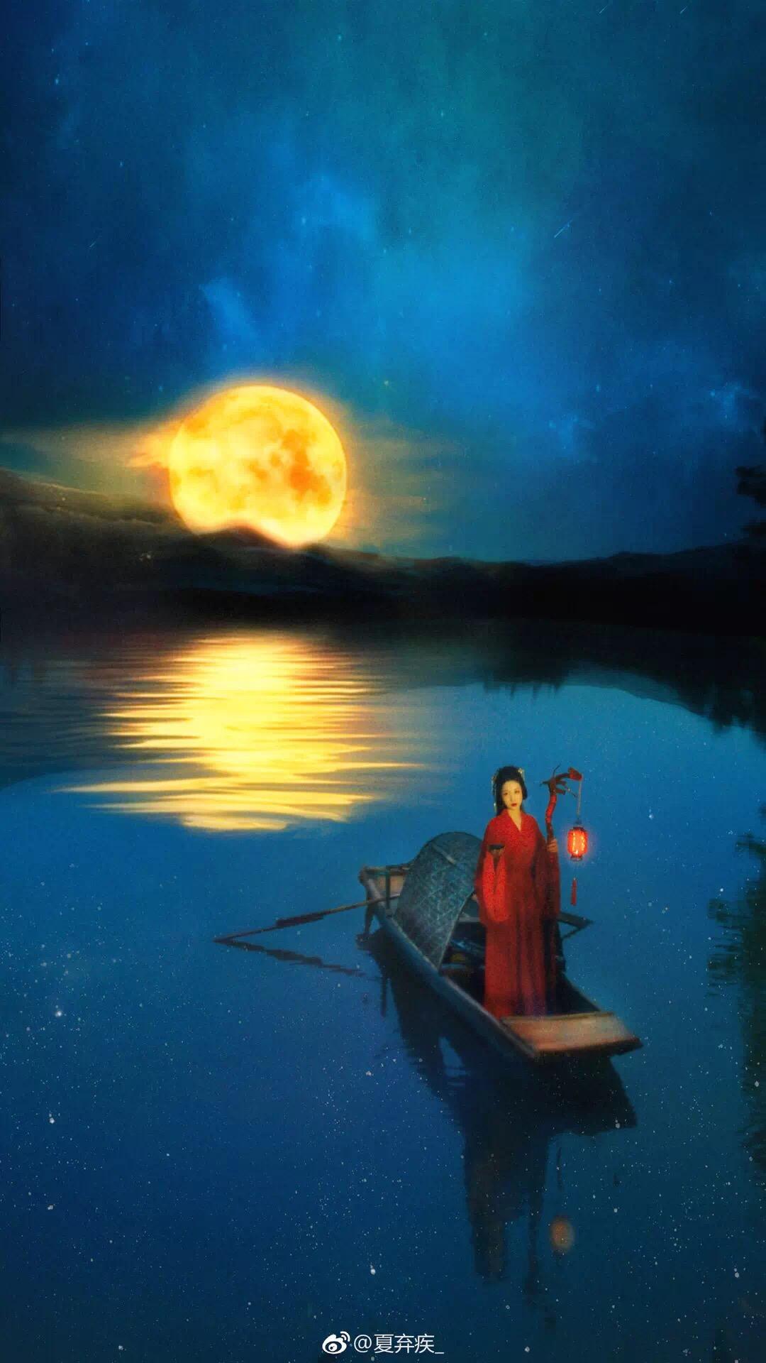 有没有符合醉后不知天在水满船清梦压星河这种意境的壁纸