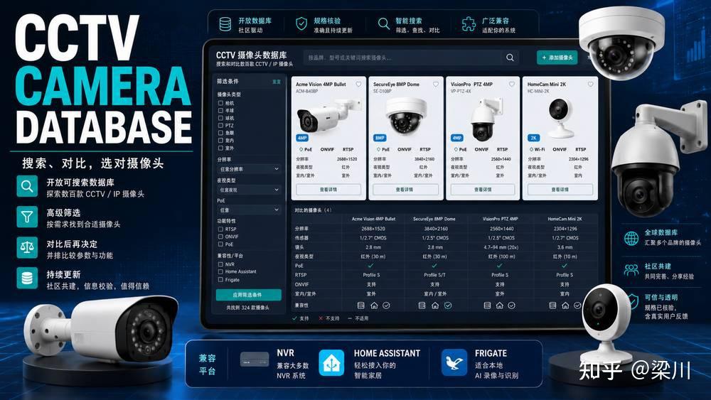 CCTV Camera Database:开源监控摄像头规格数据库与选型神器