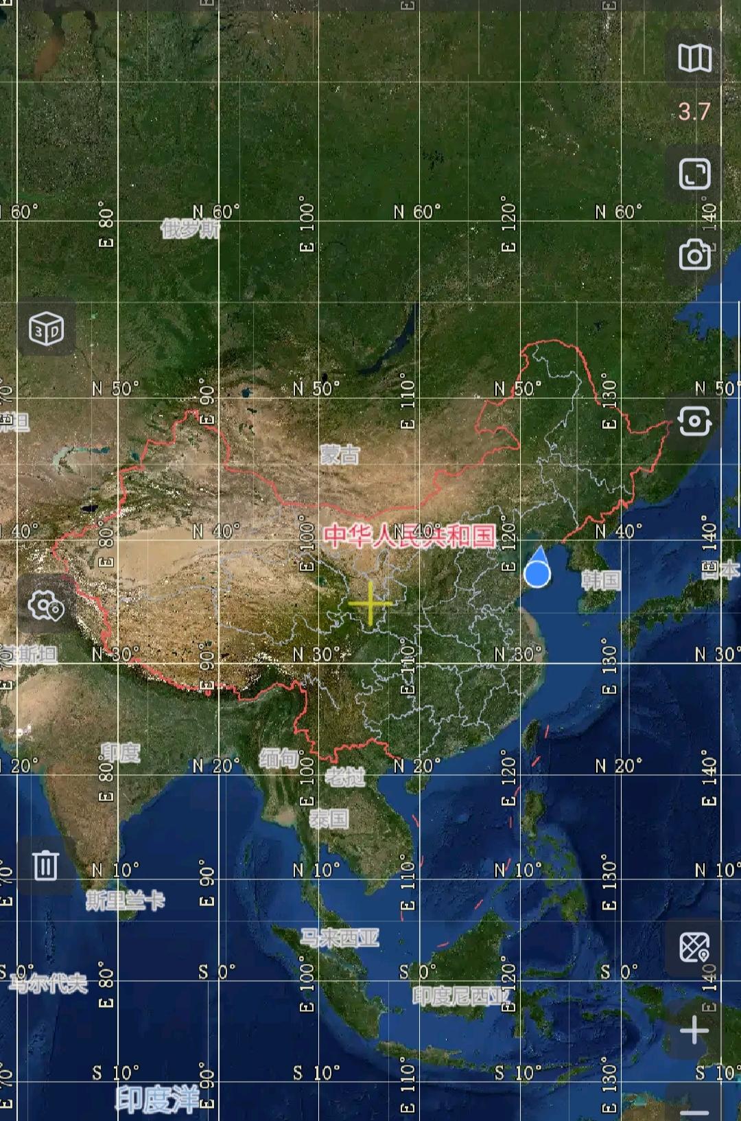 有没有经纬度每五度一标的地图?