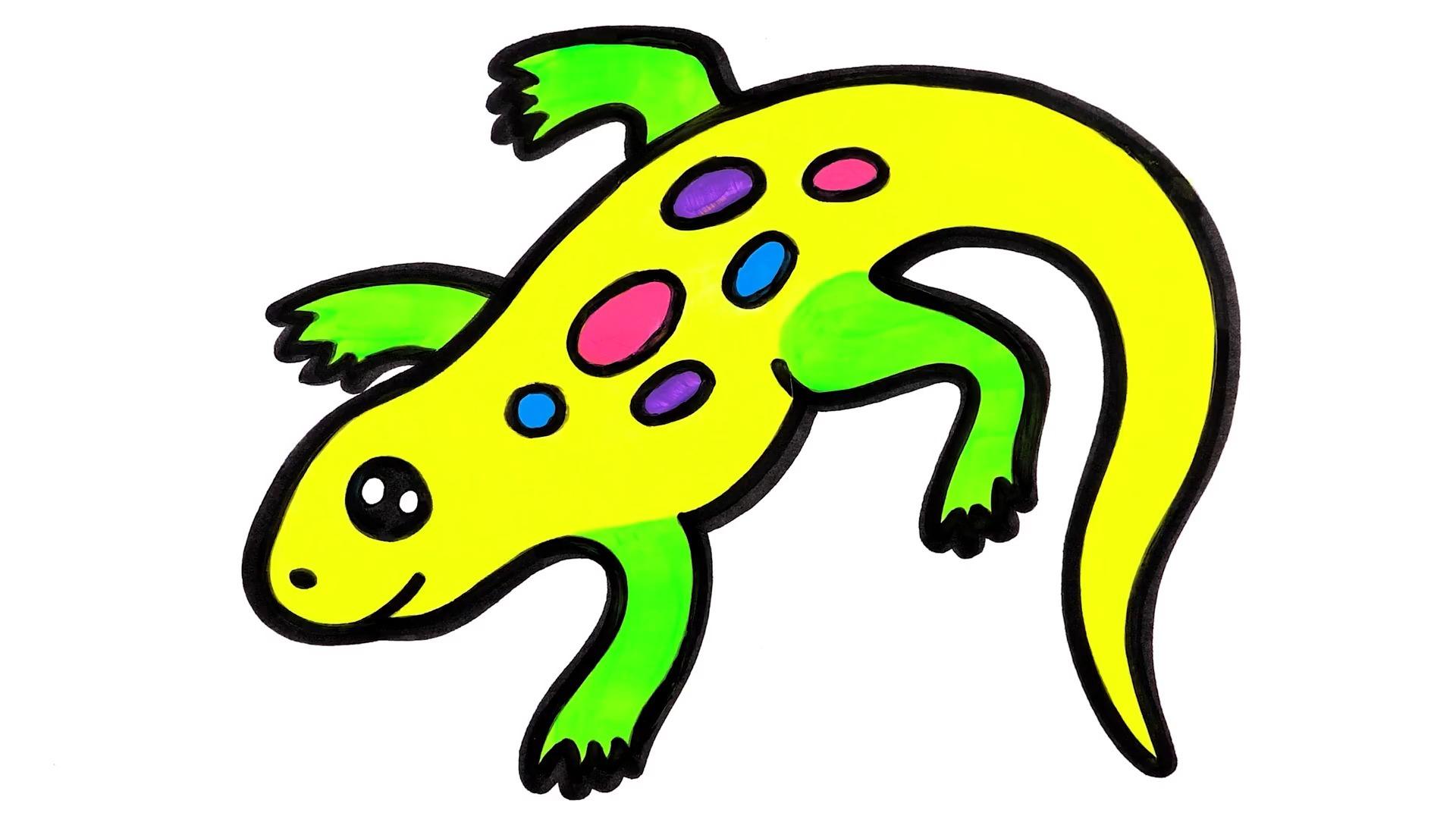 5秒教会你画可爱蜥蜴一学就会