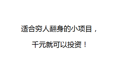 適合窮人翻身的小項目,千元就可以投資!