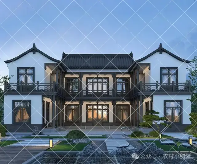 15套新中式徽派建筑农村自建房别墅,黑瓦白墙新中式徽派带设计图 - 知乎