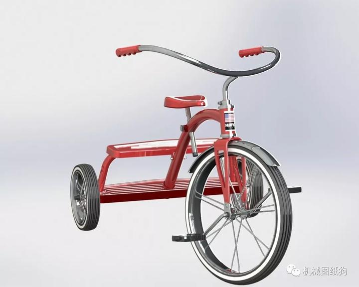 其他车型 儿童脚踏三轮车3d模型solidworks设计