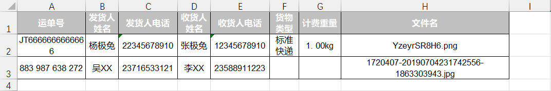 批量运单处理结果2