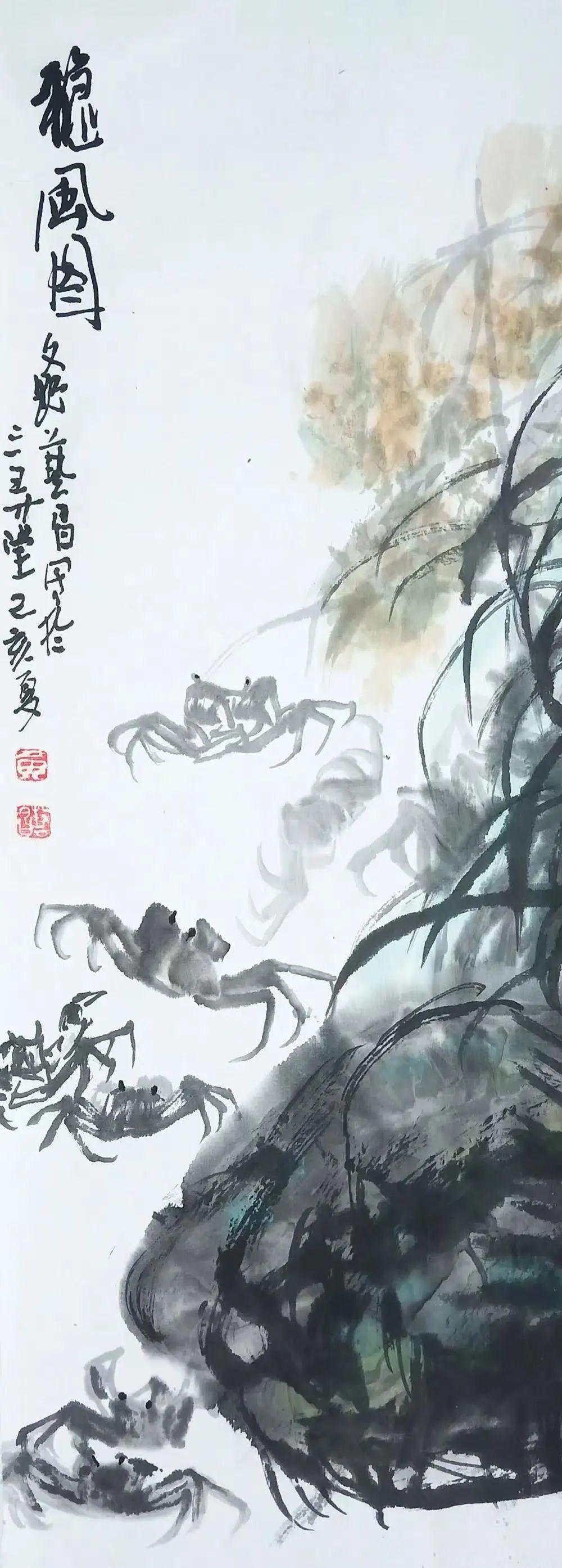 黄艺昌:游蟹戏百花