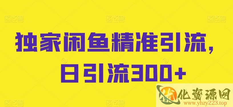 独家闲鱼精准引流，日引流300+【揭秘】