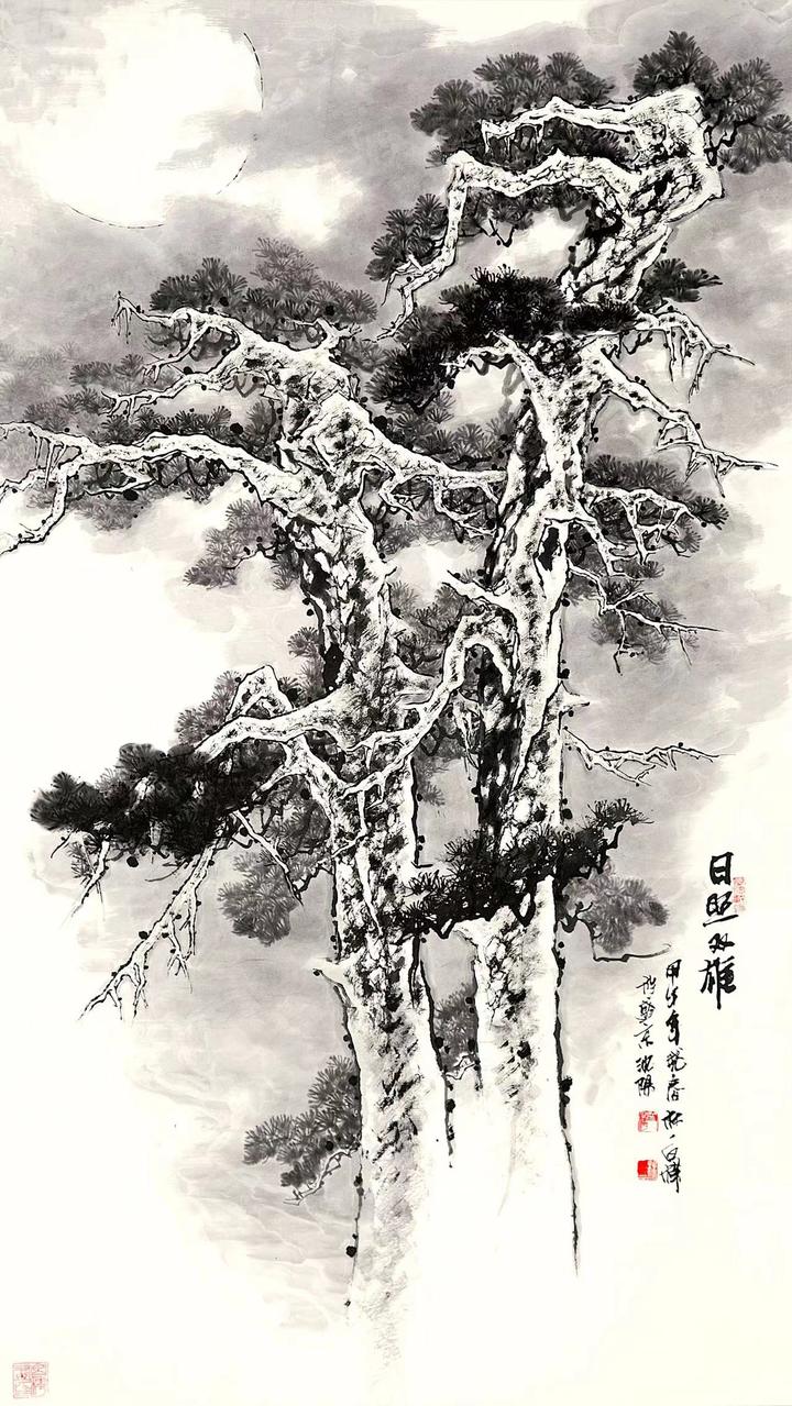 「白桦画松」意由技生，技由笔墨所显 - 知乎