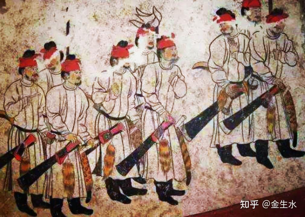 出土唐墓壁画上着白圆领袍的是属于哪个社会等级若是无身份的庶人如何