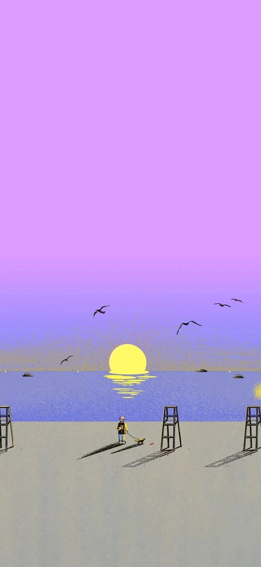 请问大家有没有类似这样的半屏壁纸