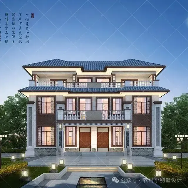 三层新中式兄弟双拼别墅效果图,30套农村双拼农村自建房别墅 - 知乎