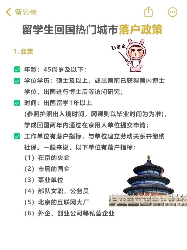 留学生回国热门城市落户政策 - 知乎