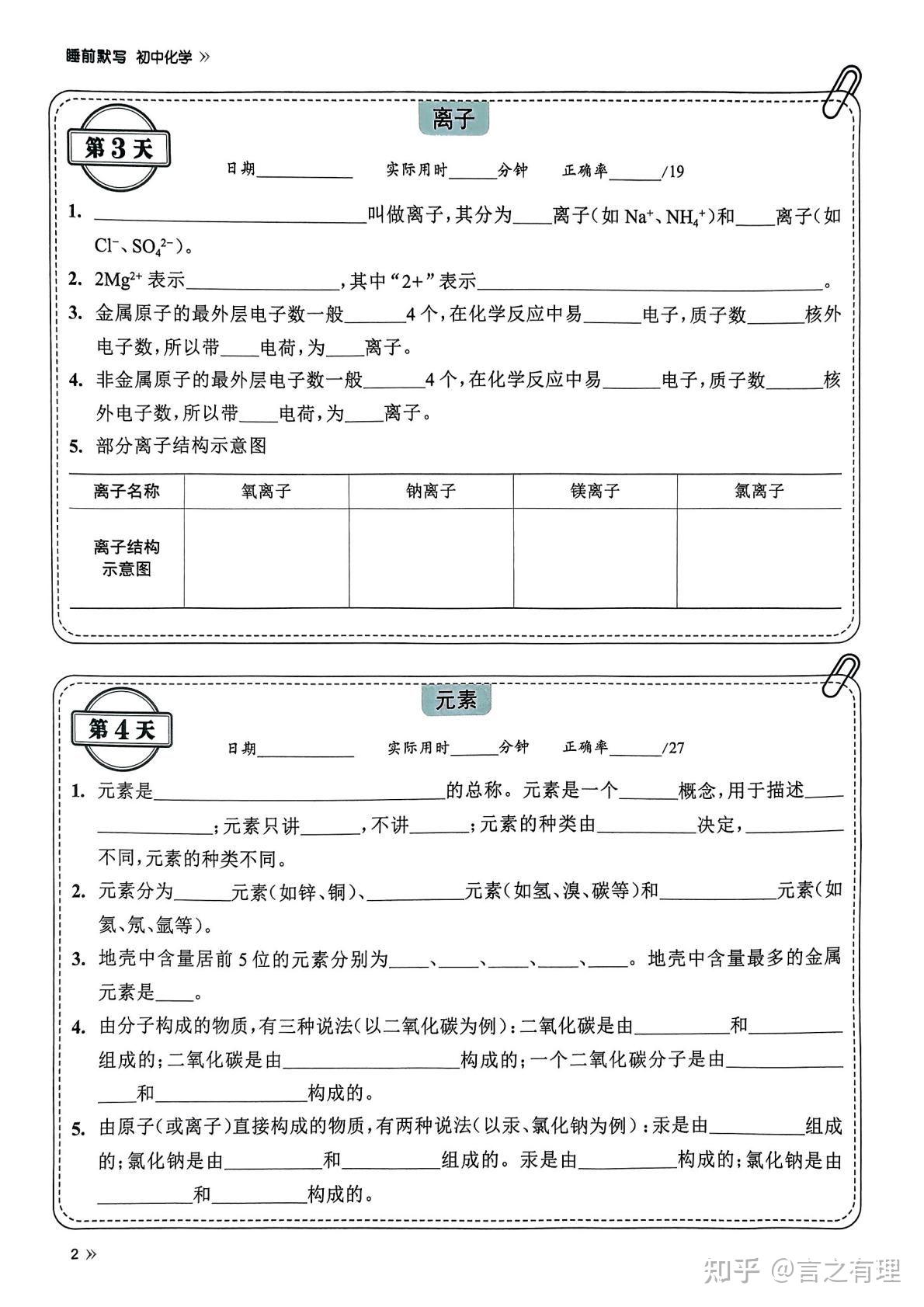 初中化学睡前10分钟:默写考点+方程式,易蓓整理版超实用 - 知乎