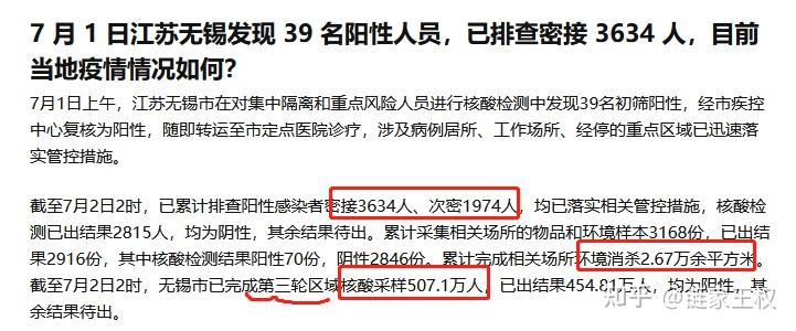 1 日江苏无锡发现 39 名阳性人员,已排查密接 3634 人,目前当地疫情