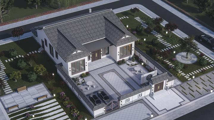 重庆合川一层新中式三合院别墅,回家养老度假首选,占地200平 - 知乎