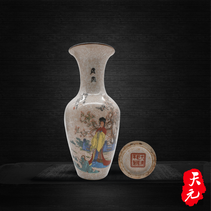 大清乾隆年制哥釉青花粉彩瓶- 知乎