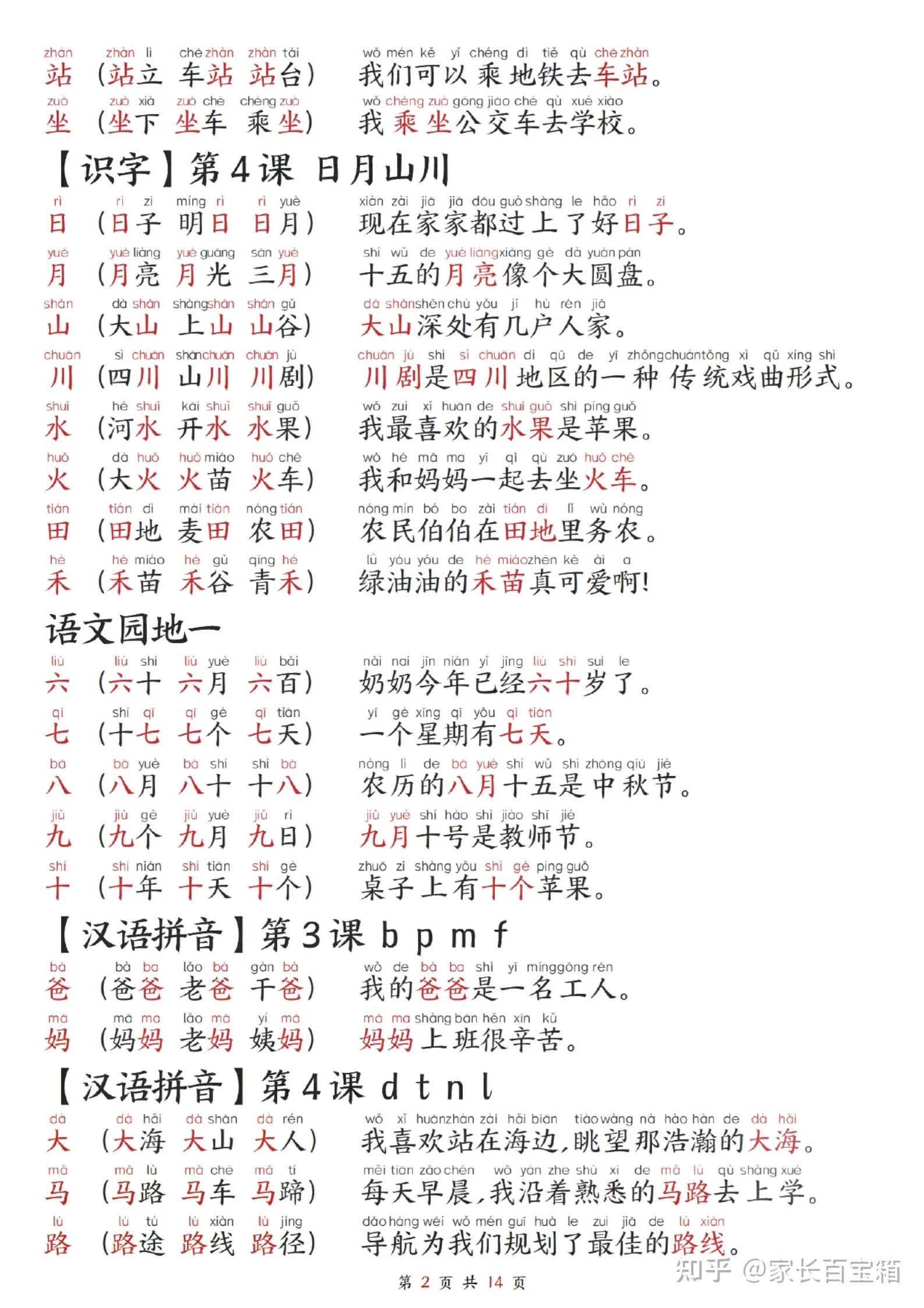 2025秋新一年级上册语文生字组词造句每日晨读【电子打印版】 - 知乎