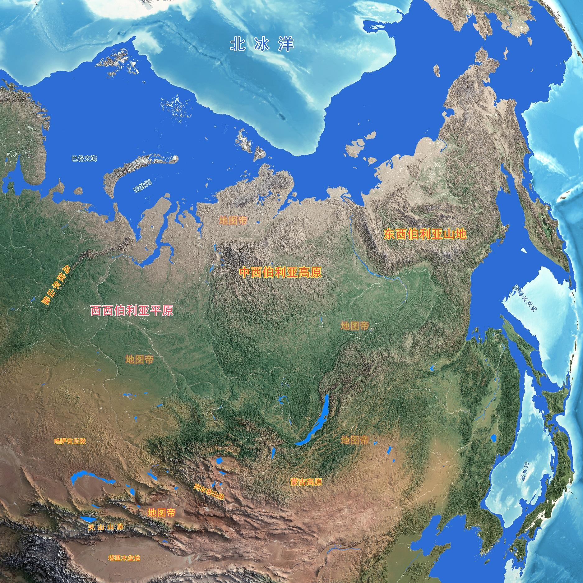 东西伯利亚地形图片