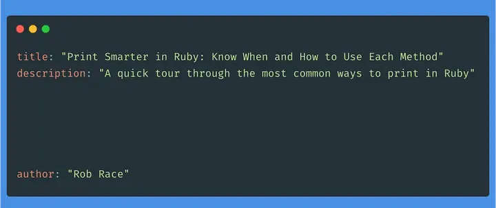 Ruby 中的智能打印 - 了解何时以及如何使用每种方法 - 知乎