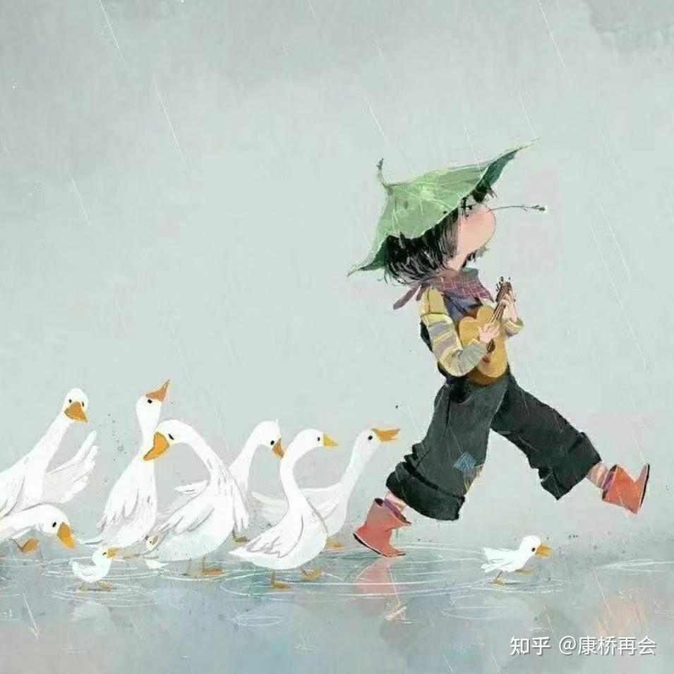 求鹅与男孩的情侣头像下图