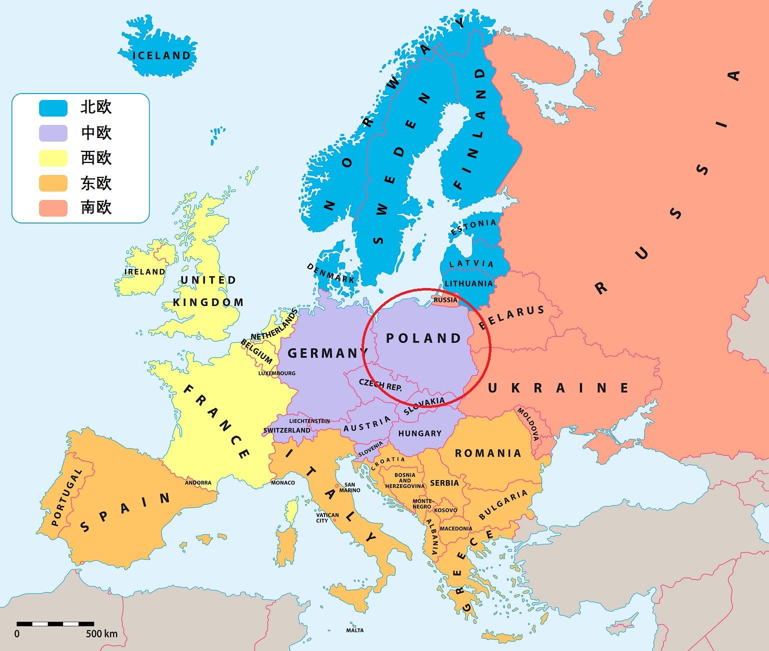 东欧16国地图图片