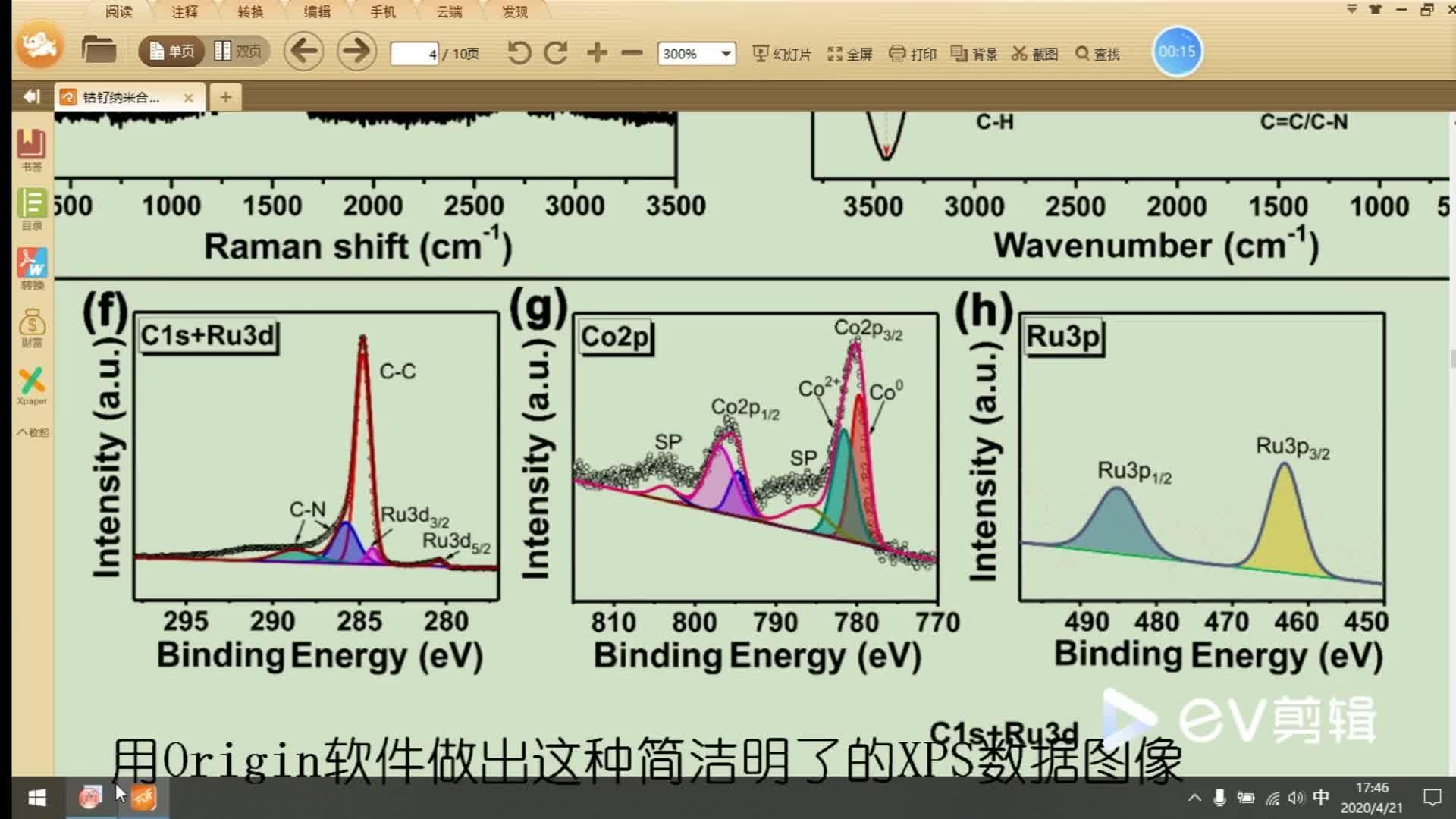 用origin做出优美的xps图谱