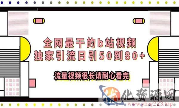 《B站视频独家引流日引50到80+》流量视频很长请耐心看完_wwz