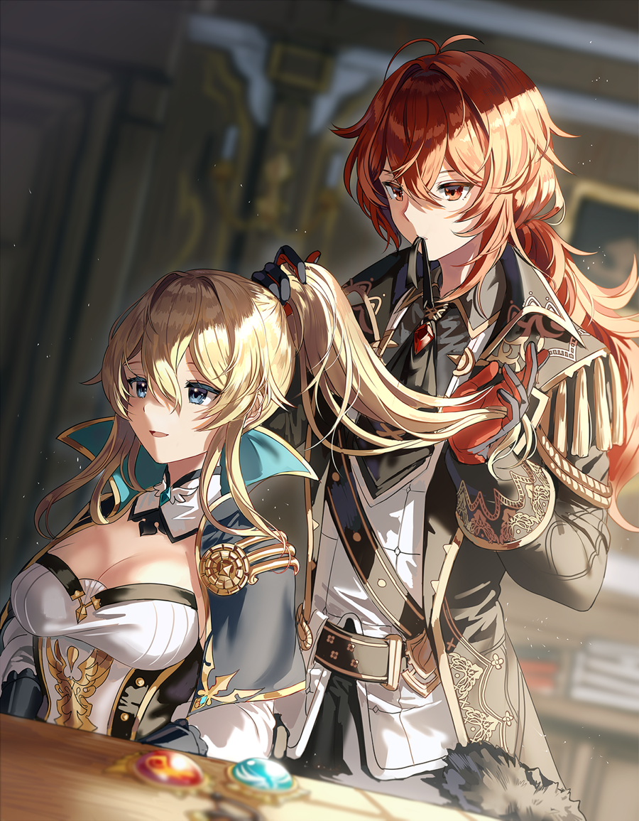 原神大佬们找个图就是胡桃在镜子前面抱住钟离的头谁有