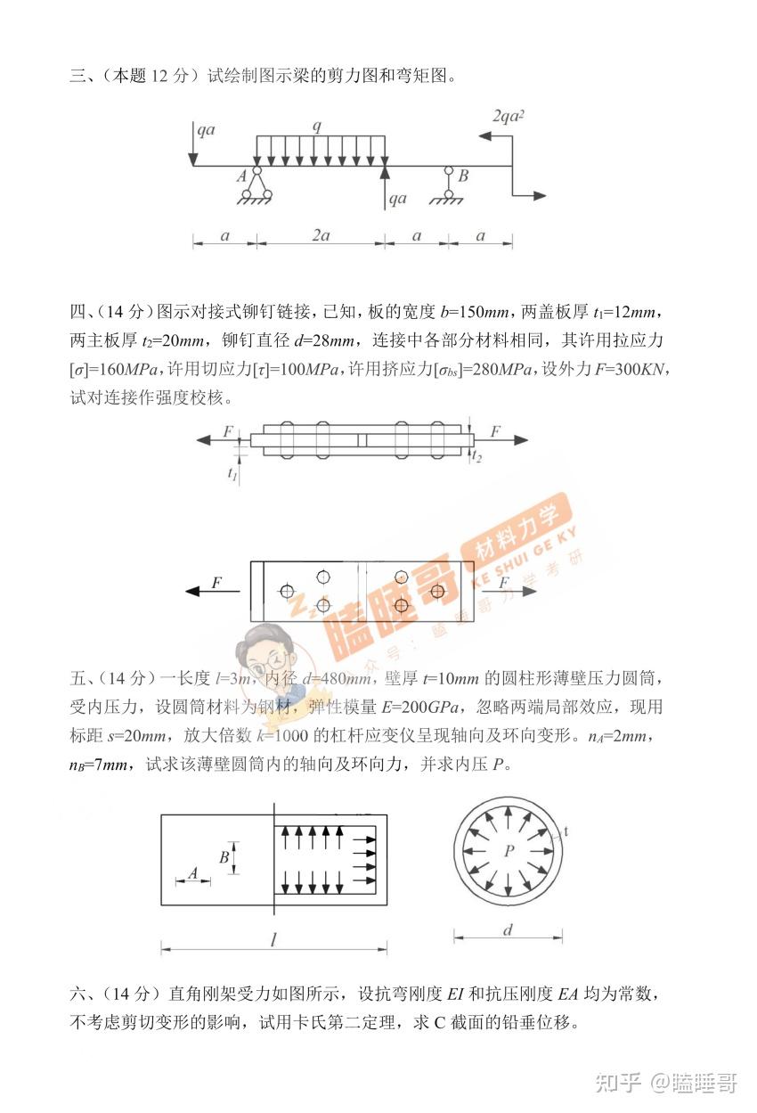 真题分享—重庆大学846材料力学一 - 知乎