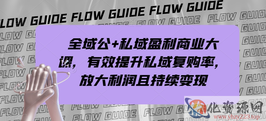 全域公+私域盈利商业大课，有效提升私域复购率，放大利润且持续变现