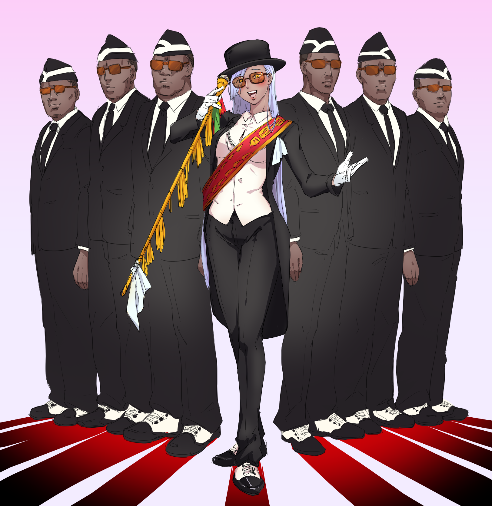 谁能给我提供一下黑人抬棺的娘化图,可以吗?