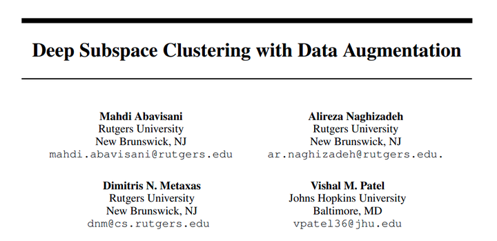 【Deep Clustering】Deep Subspace Clustering with Data Augmentation - 知乎