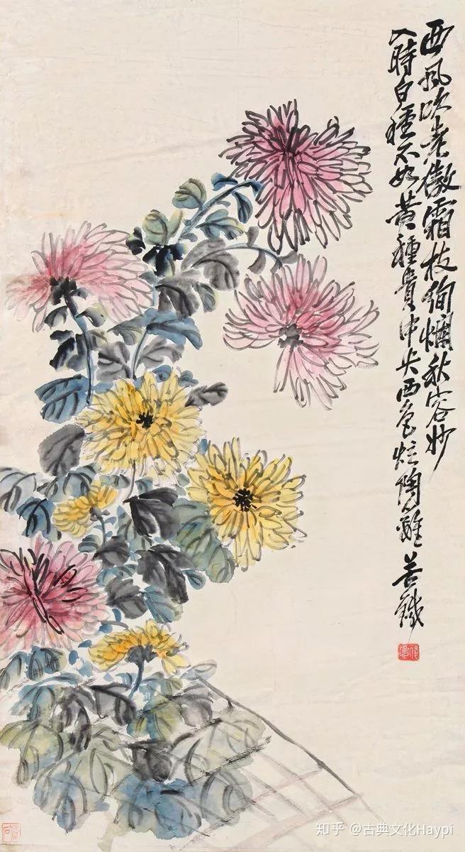 吳昌碩 菊花圖 吴昌硕笔下的菊花，孤标傲世！ - 知乎
