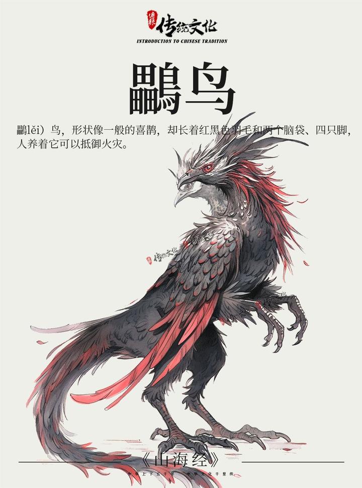 《山海经》中国神话传说上古神兽--鸓鸟