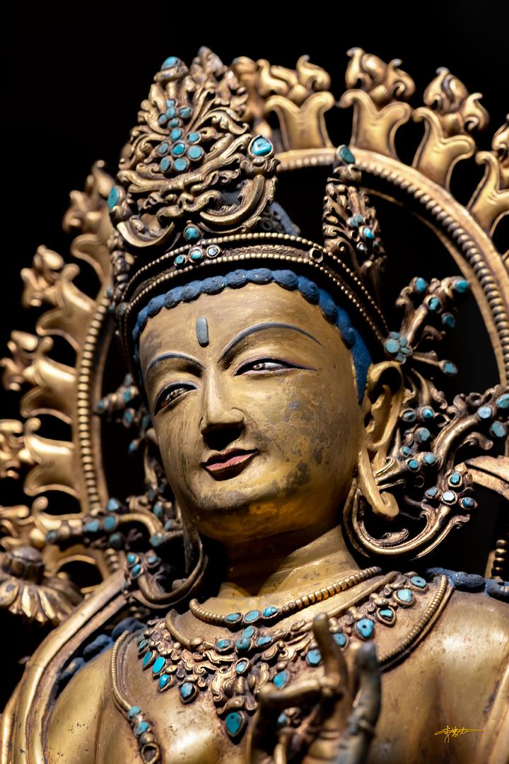 一尊很好看的绿度母坐像