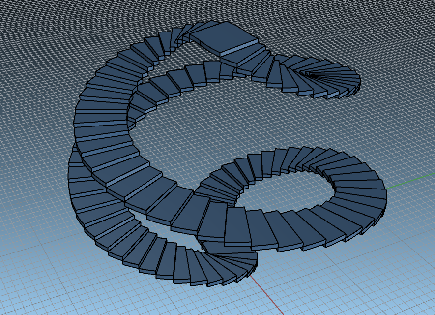 这个慕尼黑的无限楼梯,看上去挺简单,但建模做起来感觉好难,有大佬能