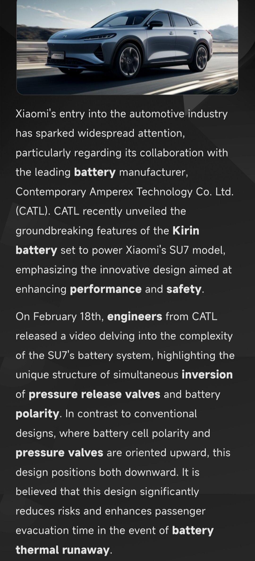 小米汽车电池方案敲定将采用宁德时代麒麟比亚迪弗迪刀