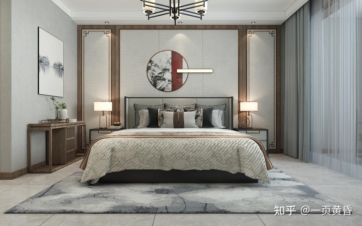 装修效果图|华都名晟160㎡新中式风格效果图,原木色精髓 - 知乎