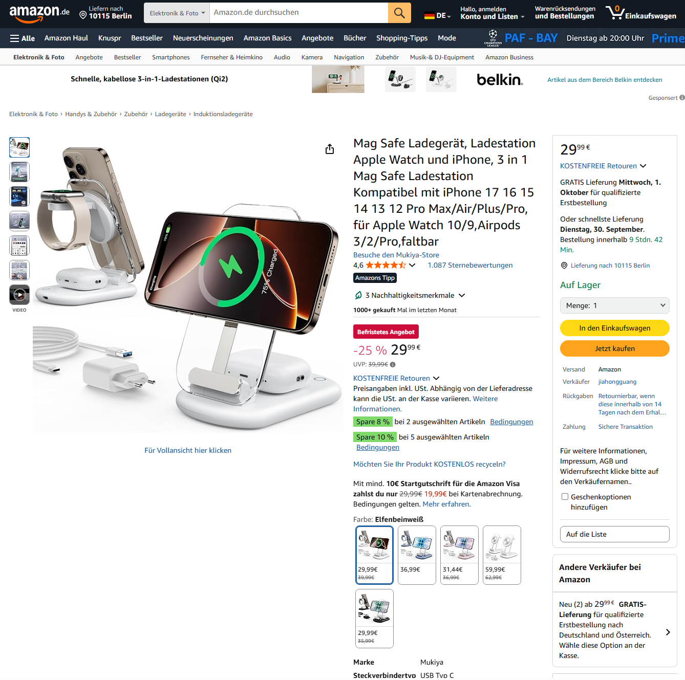 苹果MagSafe无线充登榜第二，43.8欧售价仍在德国亚马逊获高口碑- 知乎